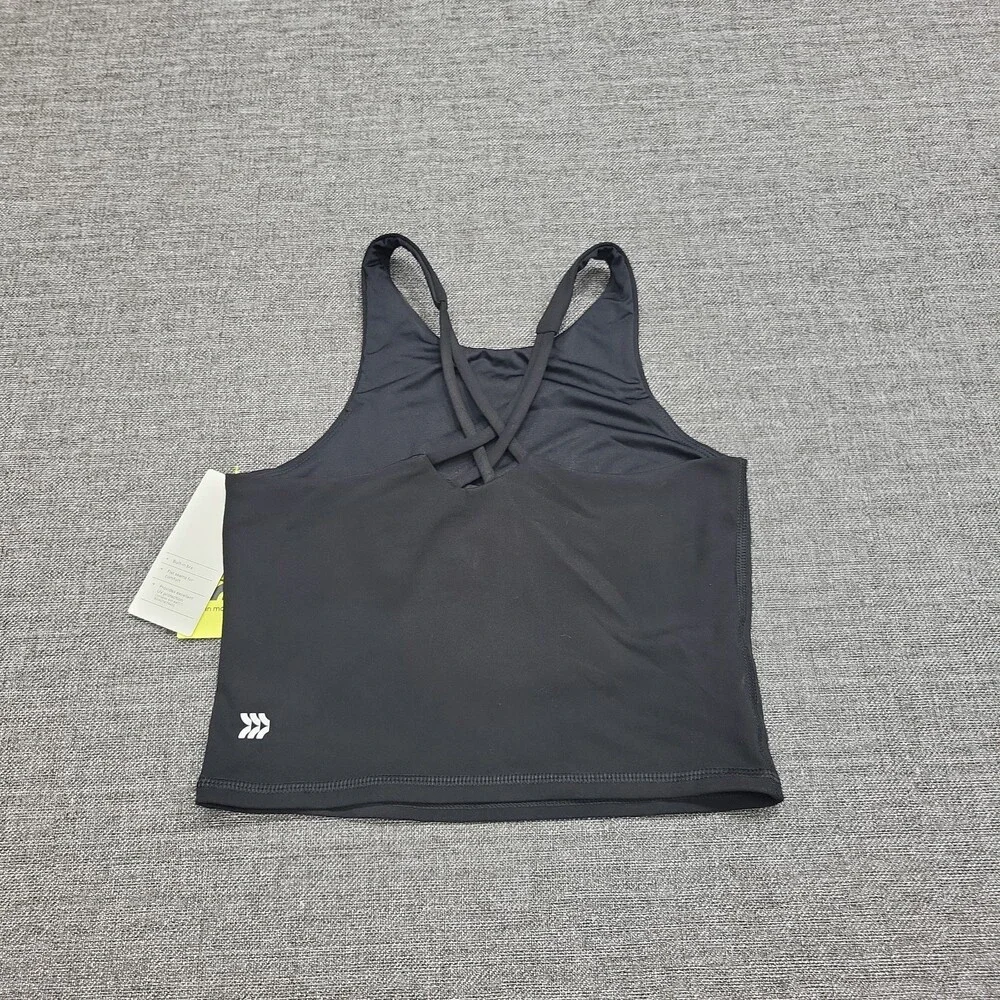 Girls Cropped Tank Top - All in Motion Black Size Medium 8